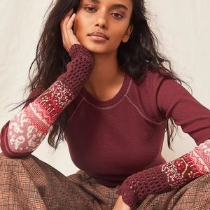 NWT Free People In The Mix Cuff Top